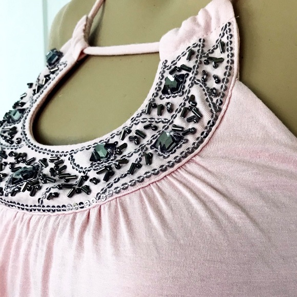 Bra Tops Millennial pink embellished halter top XS - Picture 5 of 8